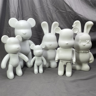 Online celebrity violent bear fluid bear white embryo wholesale online celebrity handmade DIY decoration fluid rabbit building block bear factory supply