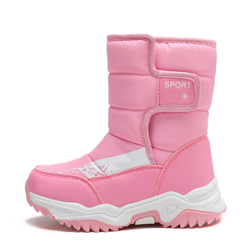 Children's cotton shoes in winter, new high-top Northeast velvet thick snow boots, middle-aged children's cold resistant cotton shoes