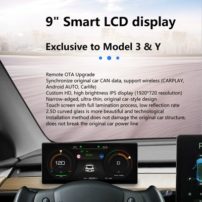 Applicable to Tesla Tesla model 3 model Y LCD dashboard modification support carplay (Car display)