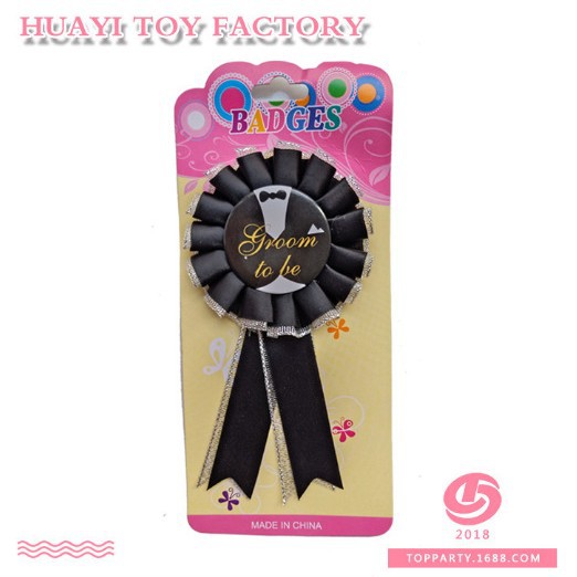 Nueva oferta de ropa Insignia de despedida de soltero Celebración Etiqueta Cinta Ramillete Insignia de encaje Vestir