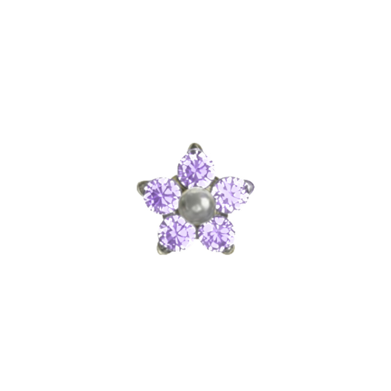 F136 Titanium Alloy Five-Petal Flower Super Flash Earrings Labret Stud Lip Piercing Replacement Head detail image 11
