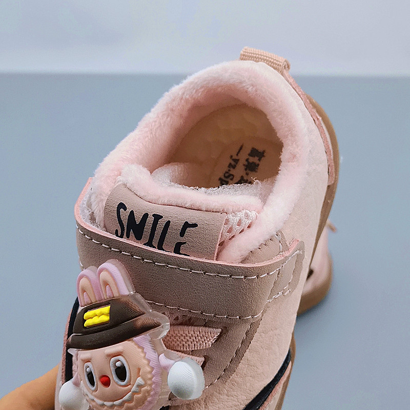 Cuero de algodón 25 otoño y invierno zapatos para bebés 01 - 3 años zapatos para bebés varones con suela suave antideslizante zapatos para bebés de niñas