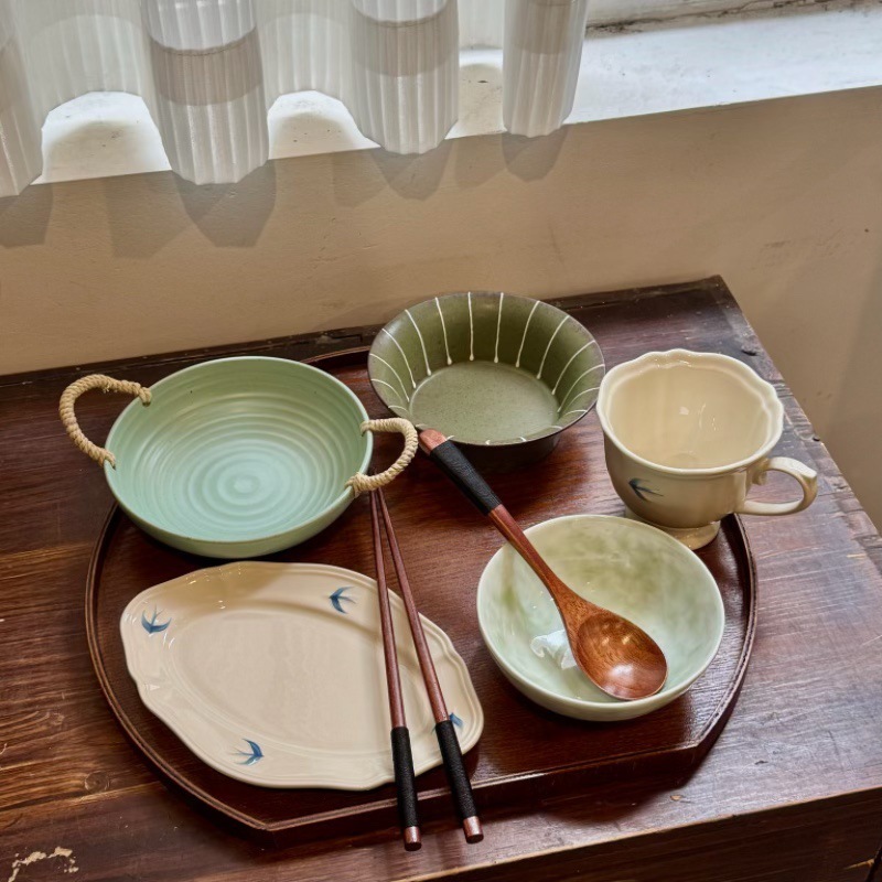 漫生活老板娘 燕语春晴 早餐碗盘套餐餐具套装一人用一人食下午茶|undefined