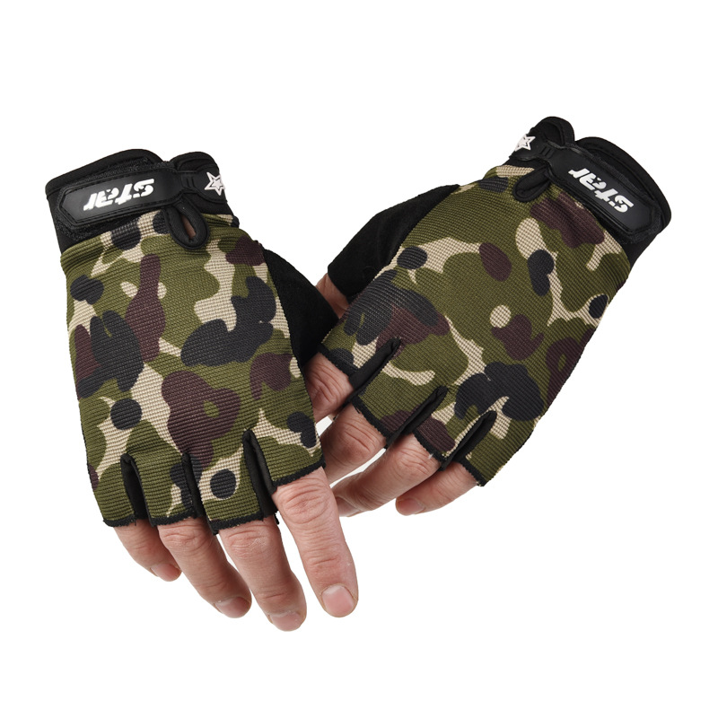 外貿跨境半指手套男女戶外運動兒童騎車透氣登山健身訓練露指手套