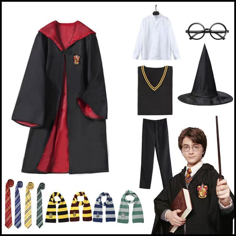 哈利波特学院长袍同款cos服装魔法袍子衣服成人儿童校服斗篷披风|undefined