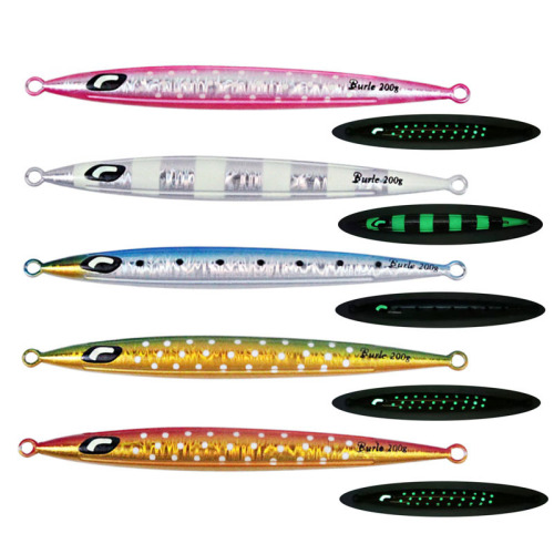 Manufacturer wholesales long treble iron plate lead fish fast sinking sea fishing bait slender bait night fishing lure fishing long range mackerel fishing
