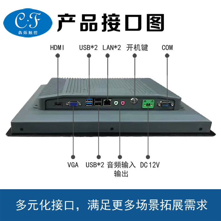 10.4/12.1/15 "Capacitor Industrial Control All-in-One Fully Enclosed Embedded Dustproof Industrial Tablet PC