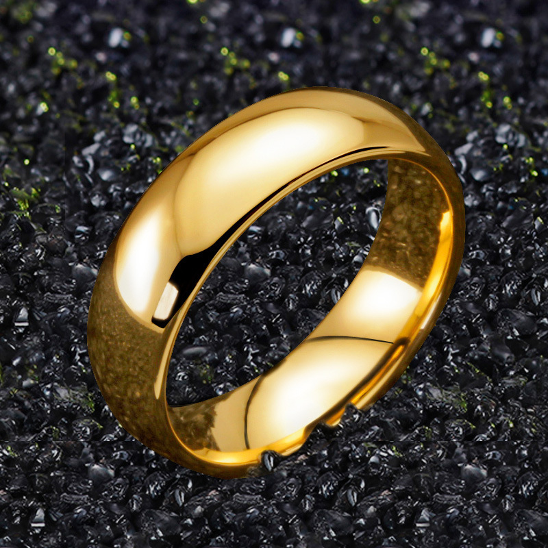 Plating Design Simple Style Solid Color Titanium Steel Plating Rings 1 Piece