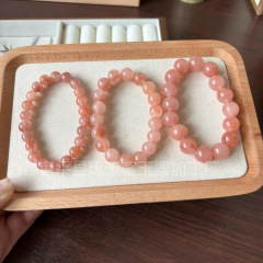 生中継ドレナージ福祉金ピンク桃花醸造手串メーカー卸売り天然金糸玉桃花醸造玉ブレスレット