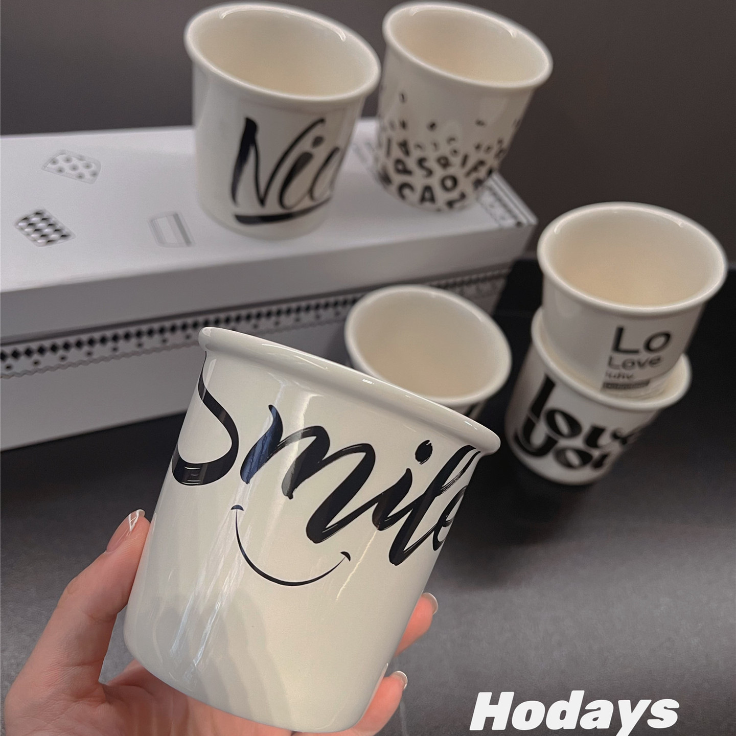 Inglés letras ins tazas de papel estilo de cerámica mano taza de leche adorable taza de café latte taza de café