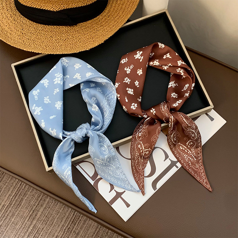 Flores de anacaju cortadas bufandas de seda de cuello bufandas de alto nivel bufandas de cabello bufandas multifuncionales bufandas triangulares bufandas de cintura bufandas