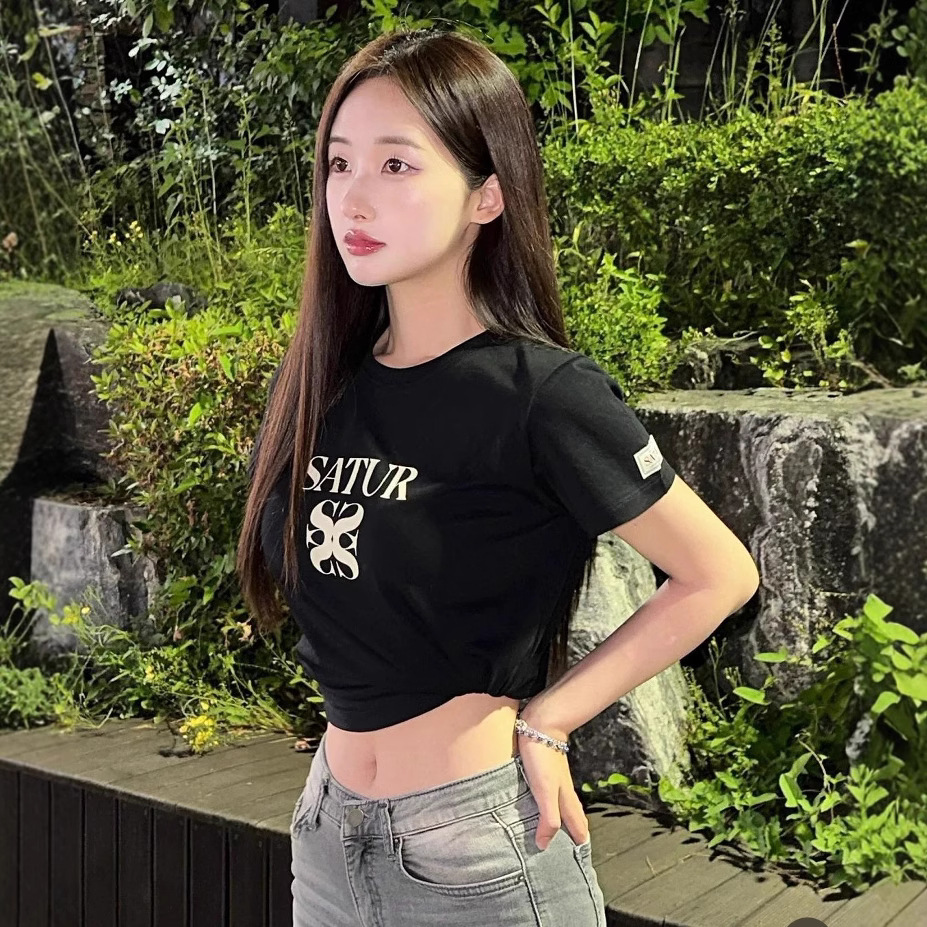 現物朴瑛同項韓国小衆潮牌logoプリント丸首ゆるい半袖tシャツ男女同項