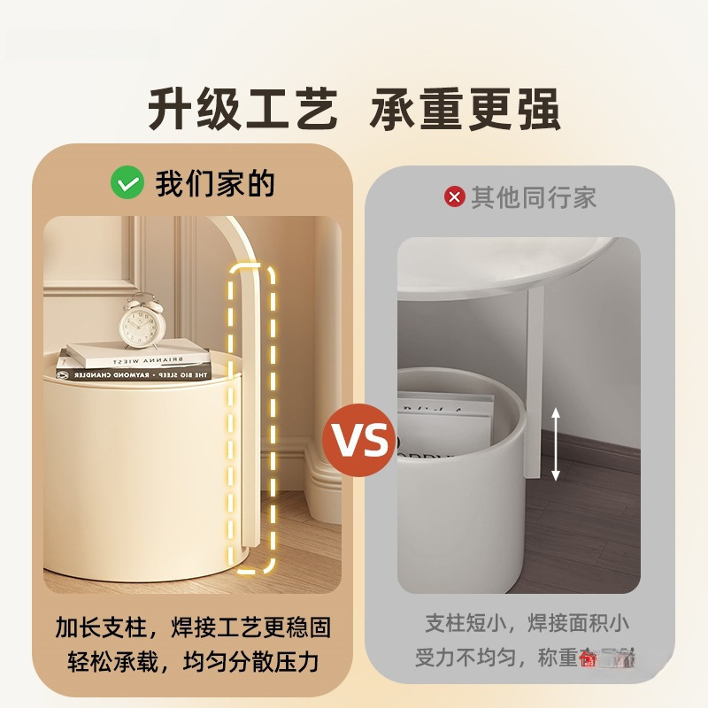 床头柜替代家用卧室床头置物架小型收纳柜奶油风沙发边几边柜|undefined