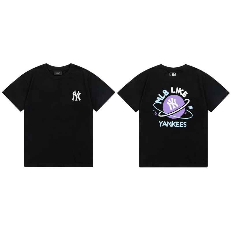 クロスボーダーMLB新ロゴ刺繍ファッション半袖フルプリントルーズTシャツ男性と女性用、ドロップシッピング|undefined