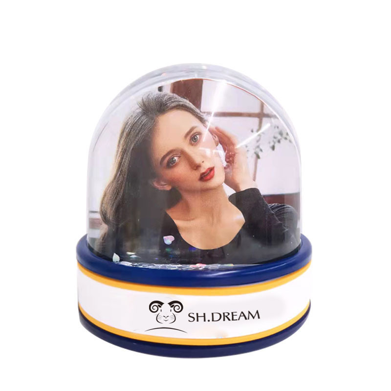 Simple European and American portrait card paper quicksand photo frame new plastic snowball silicone base crystal ball quicksand photo frame