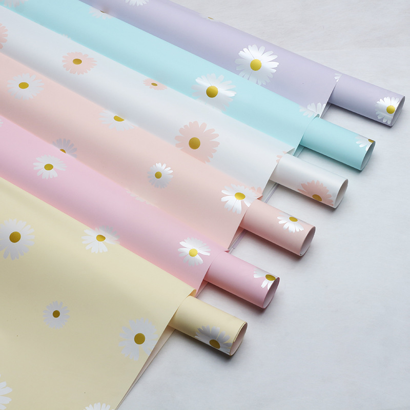 Huaxi es fresco como tú, pequeña margarita, impermeable, papel Ouya, material de flores, floristería, ramo, regalo, papel de regalo al por mayor