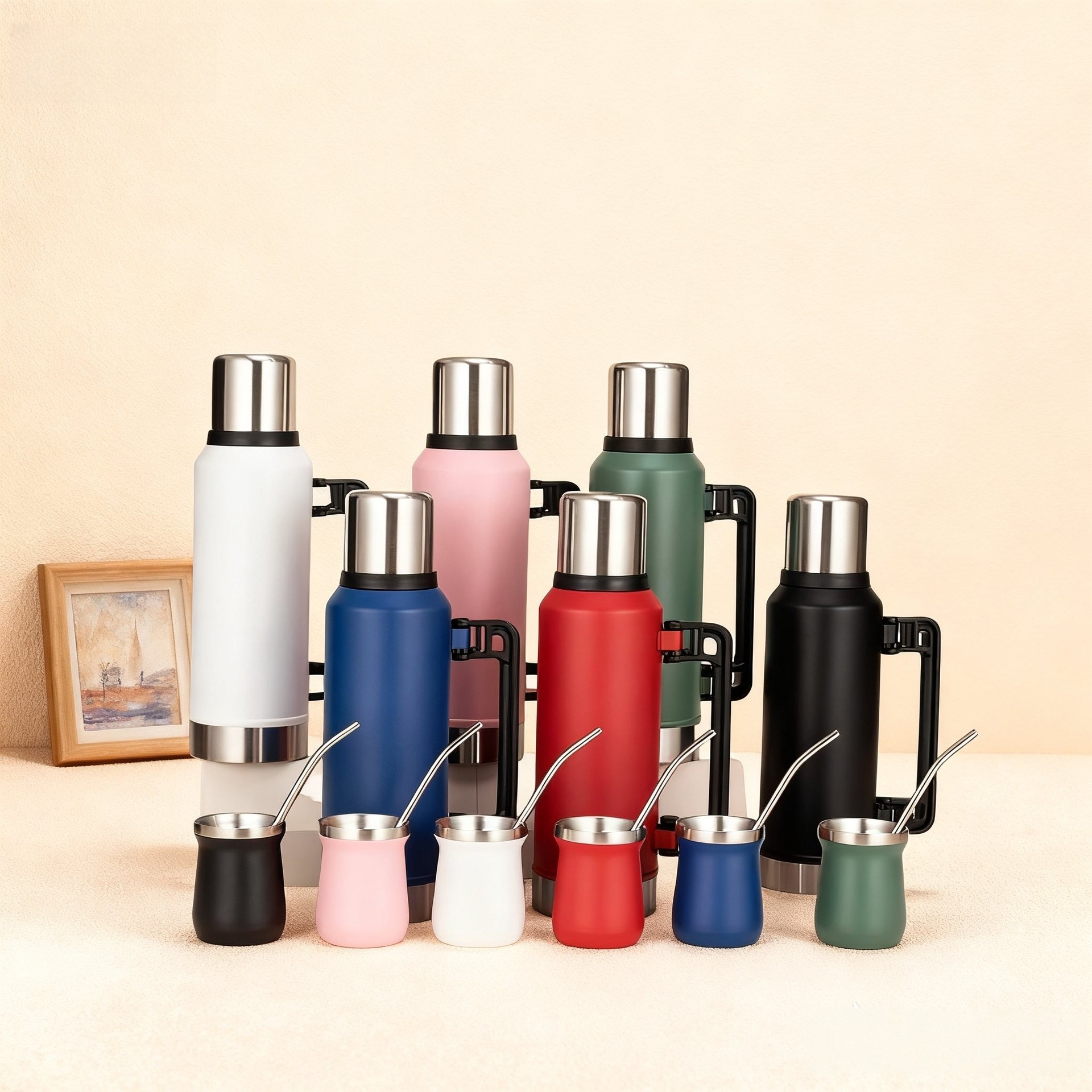 Nuevo vaso térmico transfronterizo de acero inoxidable 304, doble capa, para exteriores, de gran capacidad, portátil, aislado y que retiene el frío.