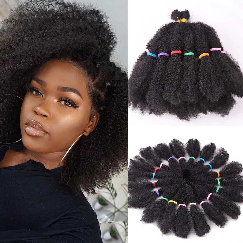 Chemische vezel haakhaar Caterpillar Marley Kinky Curly Bulk Hair12in kinky bluk_voghion.com
