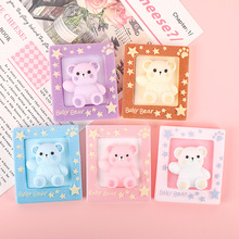 新款奶油胶盒装彩绘小熊树脂小配件DIY饰品配件手工夜市摆摊批发