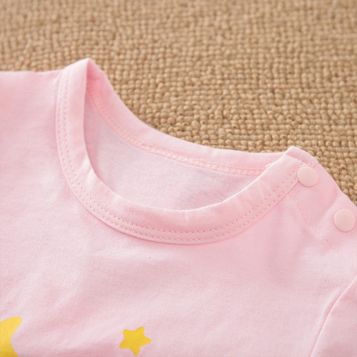 Baby one-piece summer Insta-style clothes for newborns, short-sleeve baby jacket, cute thin crawling suit, foreign trade.