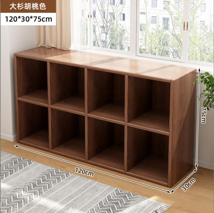 【8칸 수납장 메인 이미지】 월넛 색상 120*30*75cm, 뒷판 포함