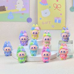 植绒乖巧兔子 diy饰品树脂配件车钥匙扣潮玩批发创意萌粒卡通盲袋