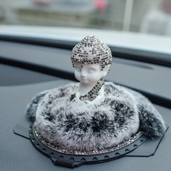 鑲鑽汽車擺件毛佛創意汽車香水座車載如來佛像彌勒佛擺件汽車用品