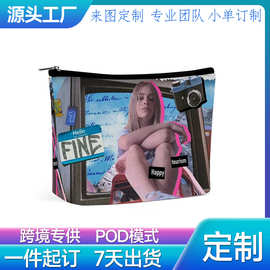 私人图片DIY来图定制欧美怀旧人像相机拼贴印花 化妆袋手拿收纳包