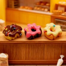立体甜甜圈曲奇面包圈仿真食玩树脂小配件diy钥匙扣发夹发饰配件