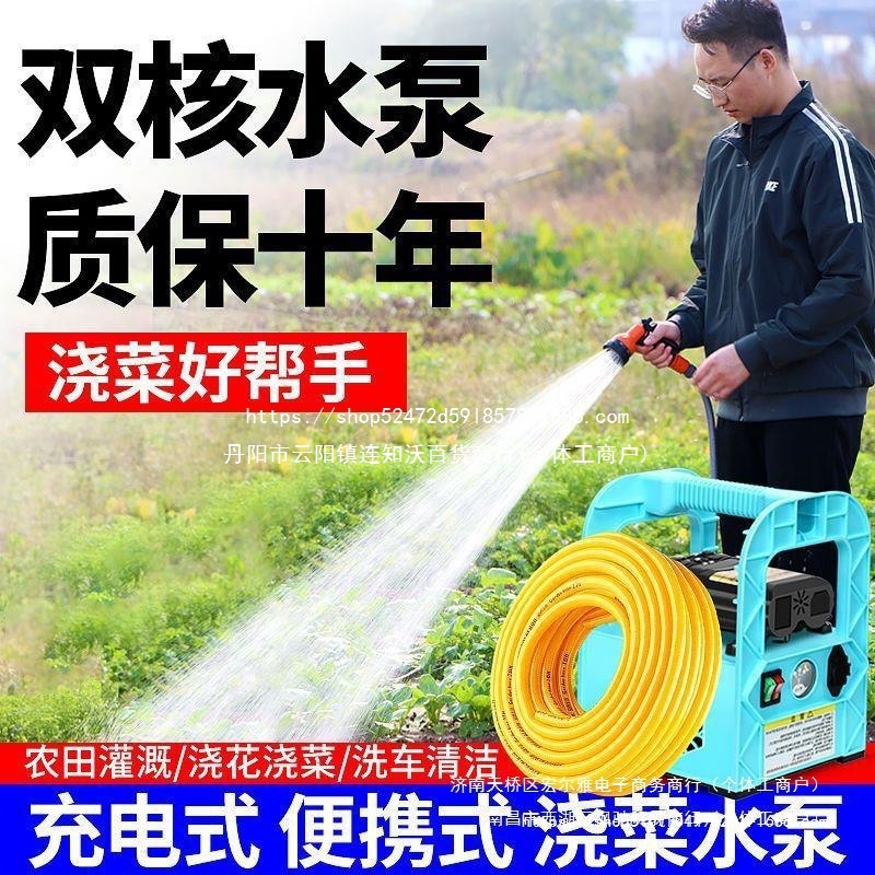 电动抽水机充电浇菜水泵户外家用便携式抽水泵机农用灌溉田园