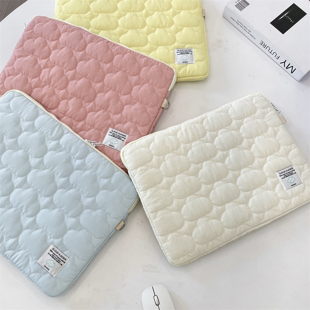 53291 Korean cute cloud embroidered iPad tablet bag 11/13/ 15inch laptop storage bag