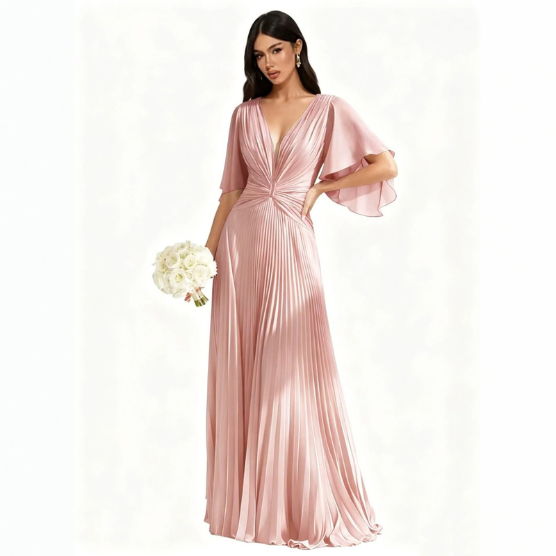 Amazon Sexy Slit Chiffon Evening Dress for Women 2026 New Bridesmaid Dress European and American Foreign Trade Long Dress