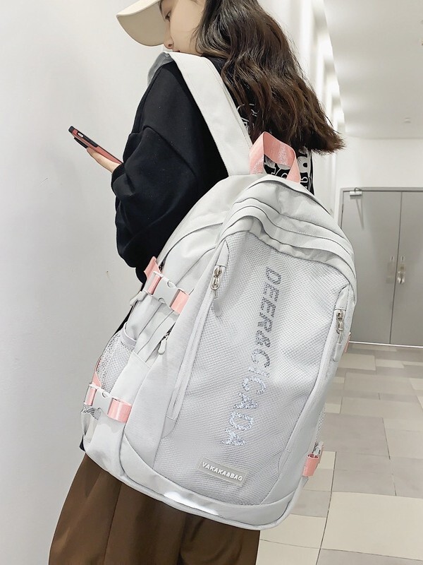 スクールバッグ女性の大容量シンプルなカジュアルバックパック 2025 新しいカレッジスタイル反射高校生大学生バックパック男性|undefined