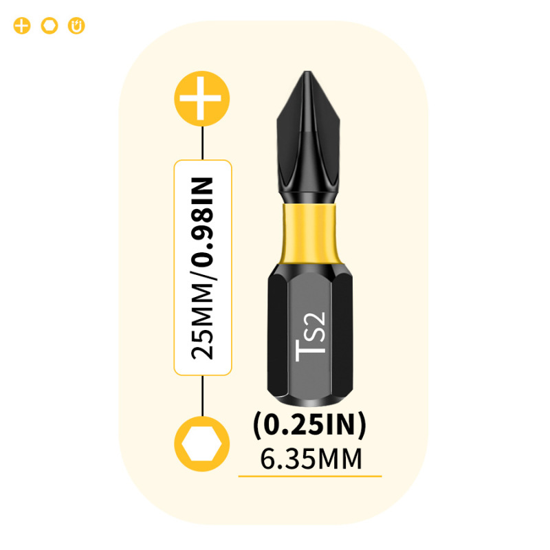 12pcs强磁十字PH2冲击电动螺丝批头S2钢高硬度批头组合套装工具|undefined