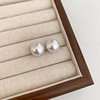 Silver needle, universal brand advanced earrings from pearl, silver 925 sample, simple and elegant design, light luxury style, high-quality style