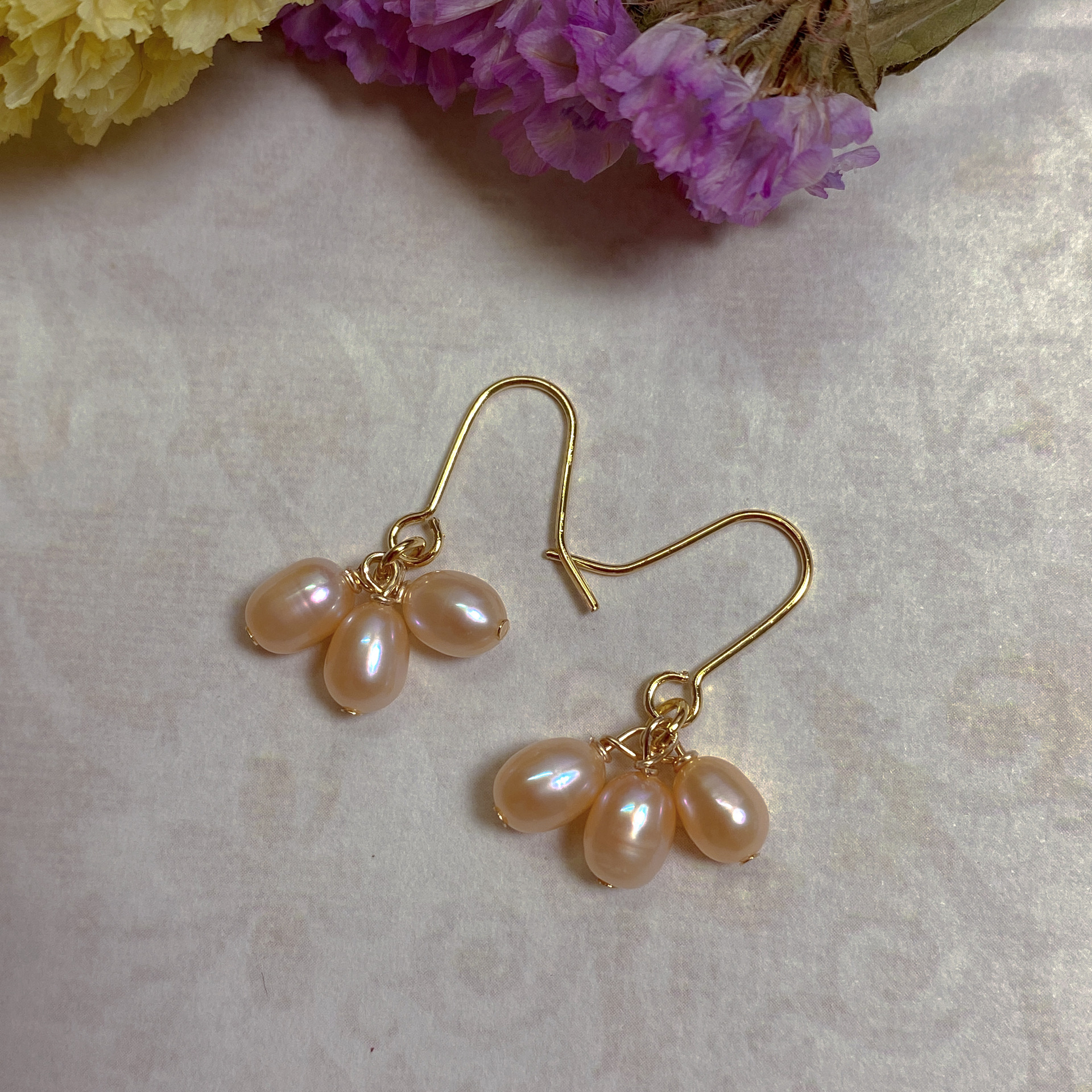 Simple Style Geometric Copper Plating Pearl Drop Earrings 1 Pair display picture 2