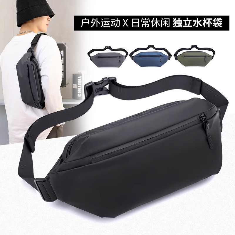 Unisex Casual Sports Waterproof Commuting Shoulder Bag, Crossbody Waist Bag, Multi-Functional, Multi-Compartment, Lightweight, Versatile for Cycling
