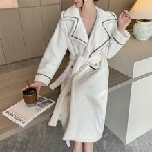 高级感舒棉绒法兰绒浴袍亲肤睡袍女长款开衫家居服浴衣工厂直销