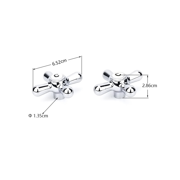 Manija Volante Cruzado para Grifo de Plástico ABS Galvanizado, Transparente para Válvula Triangular image 10