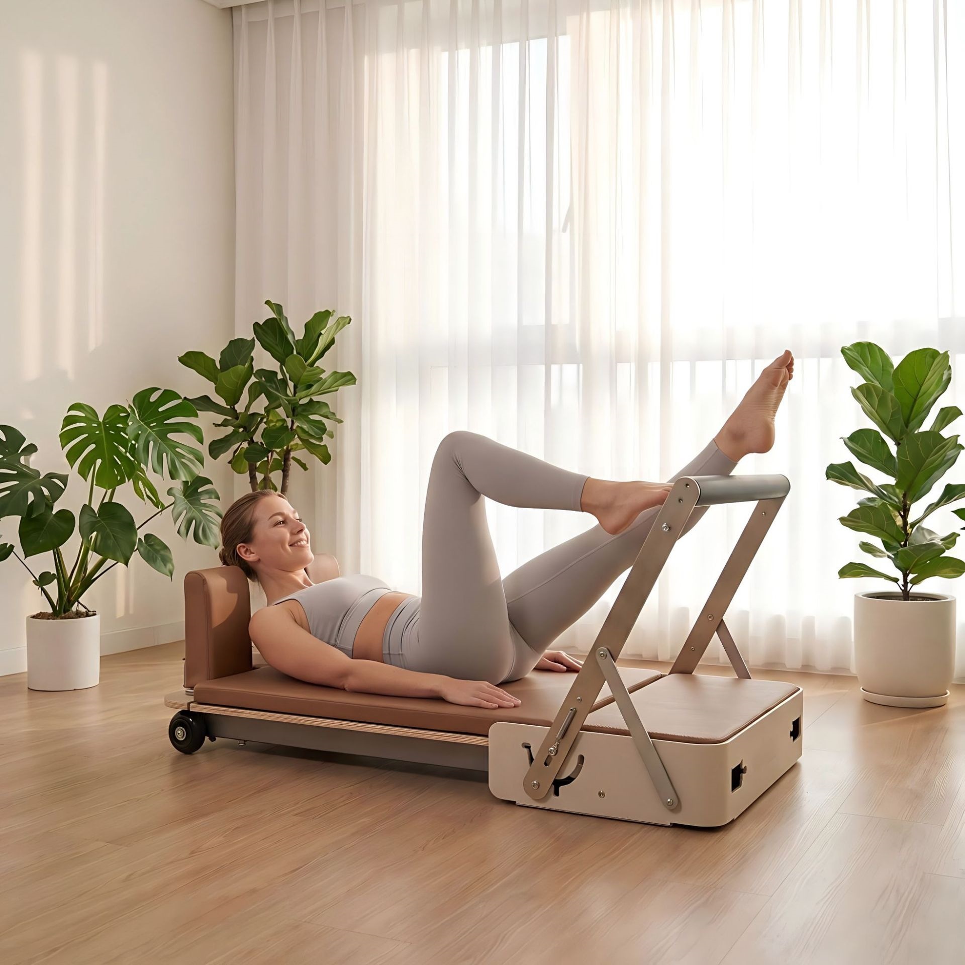 Cross-border exclusive supply of foldable Pilates core bed for home use, no installation required, silent yoga training bed, wholesale from manufacturer