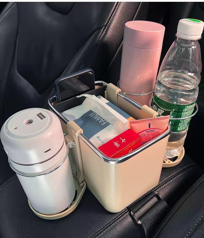 Car Multifunctional Tissue Box, Car Seat Back Cup Holder, Creative Armrest Box, Car Storage Box, Storage Organizer for Car Use