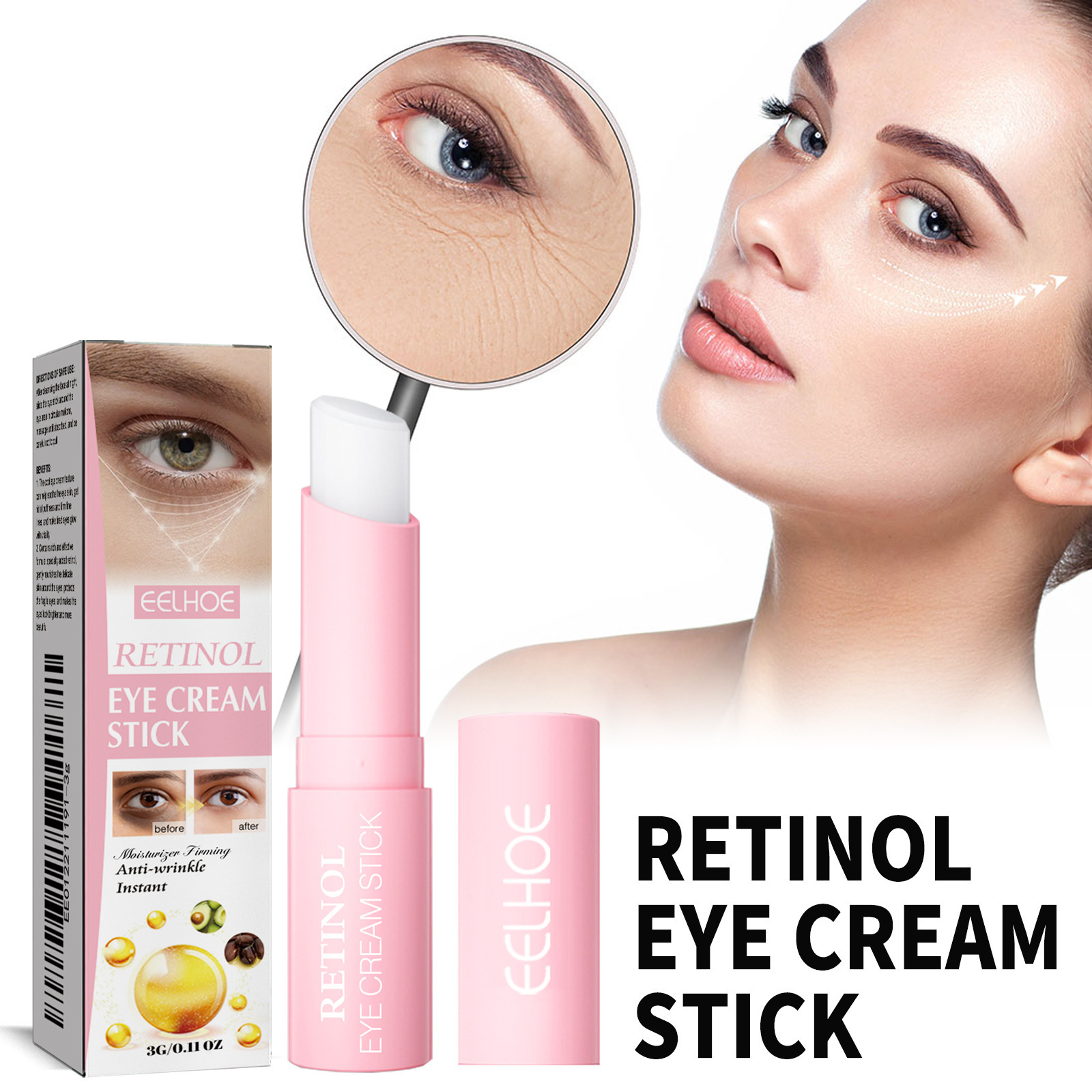 Eelhoe Retinol Eye Cream Stick Moisturizing Care for the Delicate Skin Around the Eyes and the Corners of the Eyes Eye Cream Stick