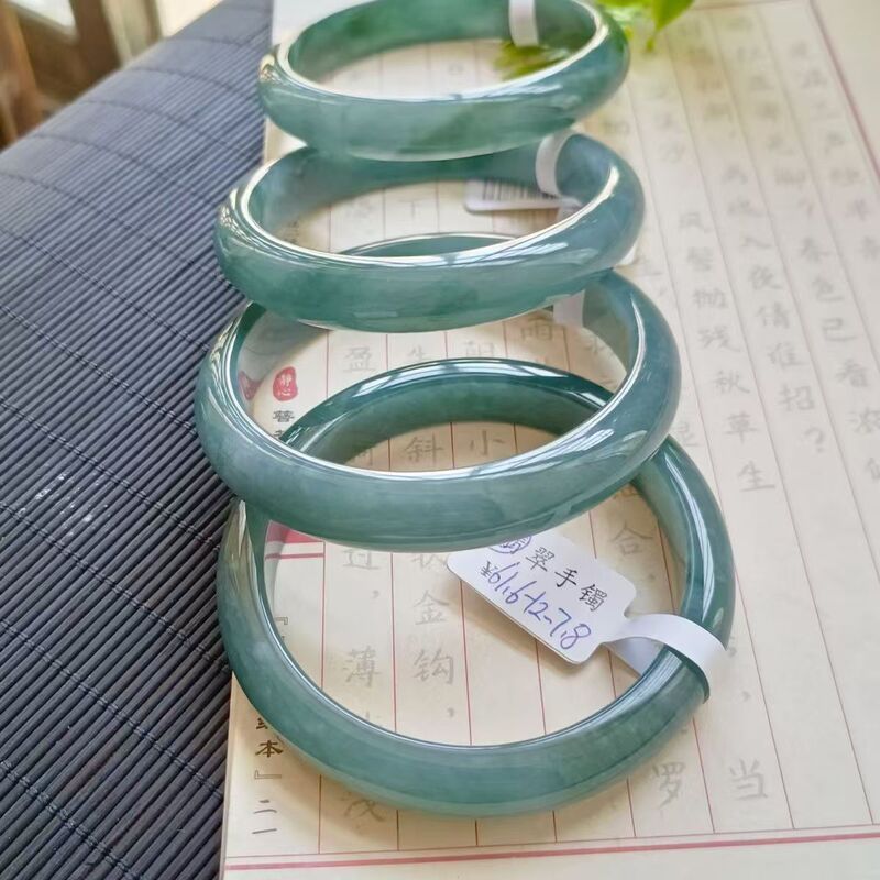 Natural Jade A-Grade Glutinous Seed Jewelry Jade Bracelet High-End Bracelet Women's Jade Bracelet Jewelry Four Jingshi Wholesale Genuine