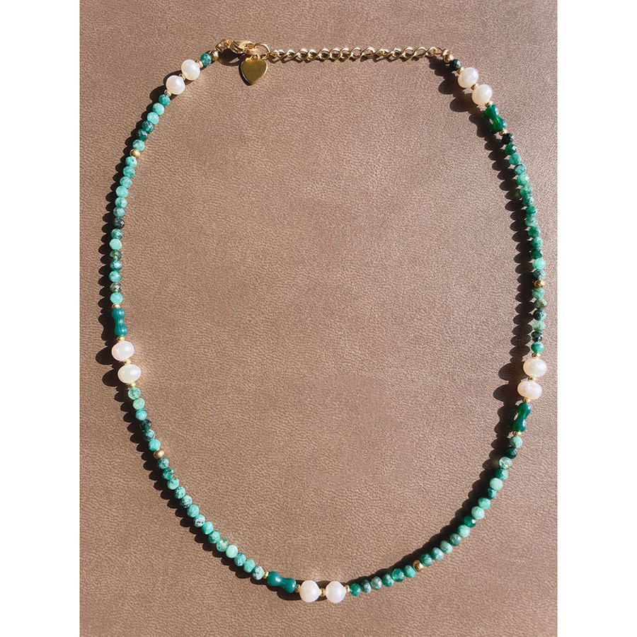 40g Weight Beads Pendant Material Necklace Classification Titanium Steel Chain Material 1 Piece Quantity Holiday, Daily Occasion natural stone, Freshwater Pearl, Titanium Steel Material Geometric Pattern Women's Gender Irregular, Chain Design Simple Style Style Simple Style Geometric Natural Stone Freshwater Pearl Titanium Steel Necklace In Bulk 32