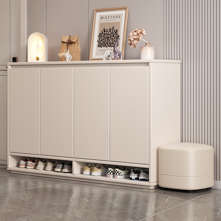 Solid Wood Ecological Shoe Cabinet for Home Entrance, Integrated Multi-Layer Storage Cabinet, Entryway Light Luxury Wall-Mounted Shoe Rack