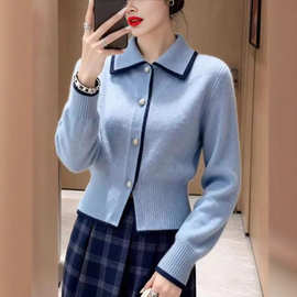 哥家专柜品质秋冬新款新款高级感小香风今年流行的显瘦长袖针织衫