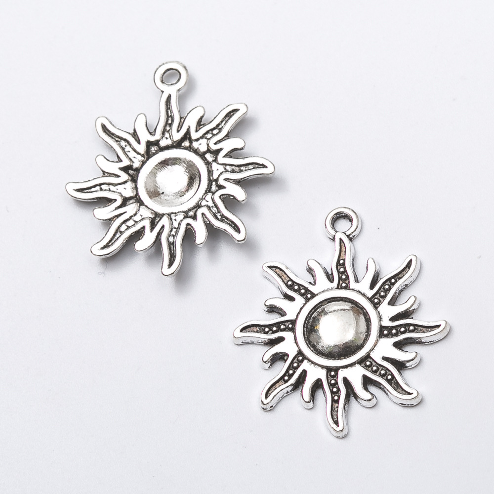 3g Weight Pendant Jewelry Making Type DIY Jewelry Accessories Classification 1 Piece Quantity Alloy Material Sun Pattern Plating Design Retro Style 1 Piece Alloy Sun Pendant DIY Jewelry Accessories 3