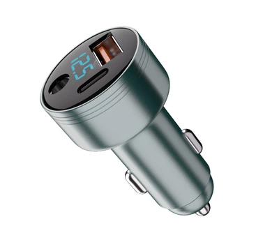 Car Charger One to Three, Mobil şarj cihazları - gray-bare-metal