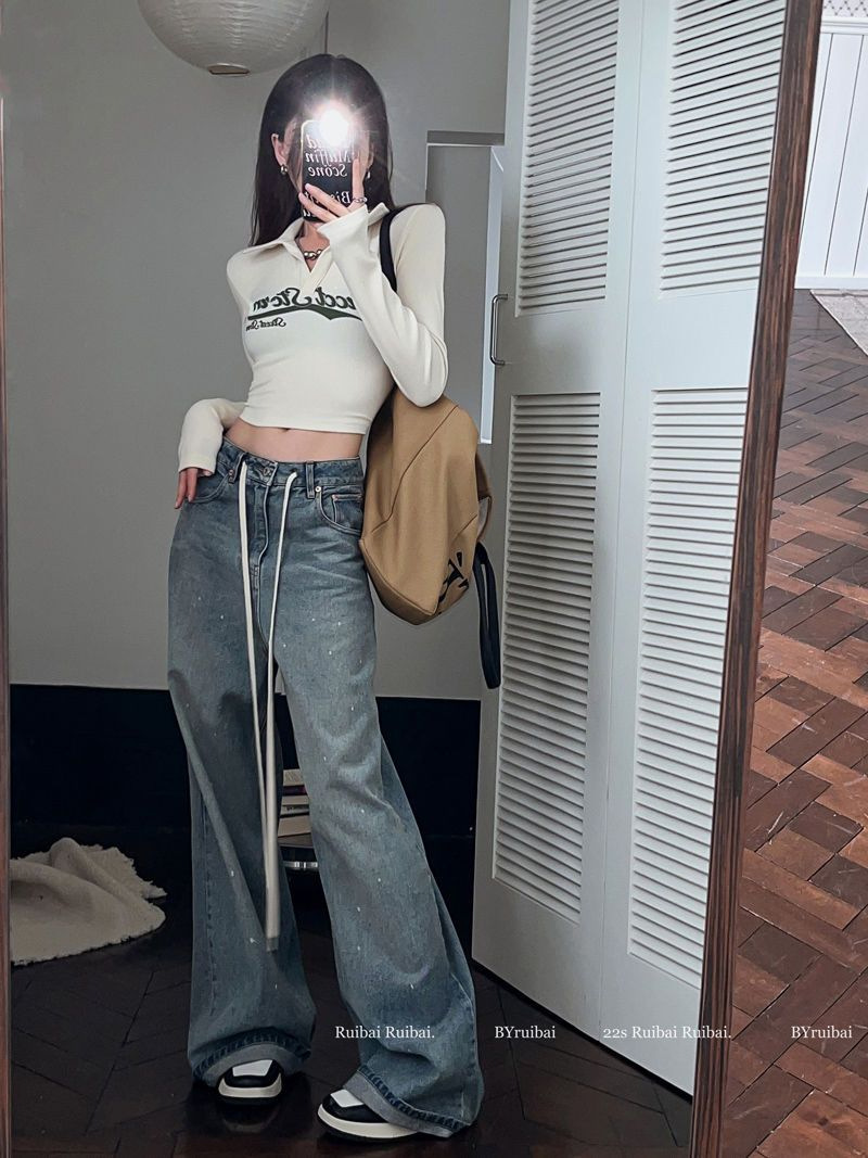 Vintage American Style Hot Girl T-Shirt For Women, Spring And Autumn Long Sleeve Short Jazz Dance Slim Fit Inner Wear_ecoleips.com