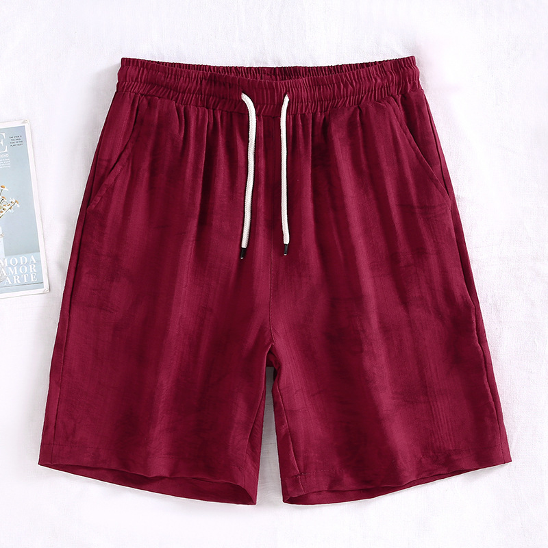 Men's Linen-Blend 5-Inch Casual Shorts – Lightweight & Breathable For Summer, Gym & Beach_voghion.com